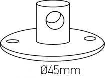 Crochet métal avec vis de fixation avec arrêt de câble x 3 Ø45mm noir