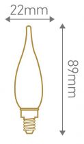 Flamme «GRAND SIÈCLE» GS1 filament LED 1W E12 2700K 100lm claire
