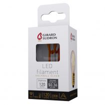 Sphérique G45 filament LED 3 loops 3W E26 2200K 120lm claire dimmable (https://www.girard-sudron.fr/pub/media/catalog/pro)