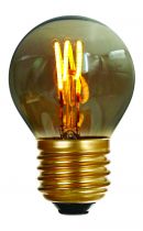 Sphérique G45 filament LED 3 loops 3W E26 2000K 90lm smokey dimmable