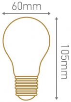 Standard A60 filament LED 4 loops 4W E26 160lm 2000K smokey dimmable