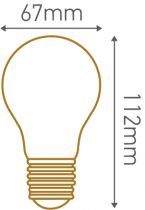 Standard A67 filament LED 10W E27 2700K 1250lm opaline dimmable