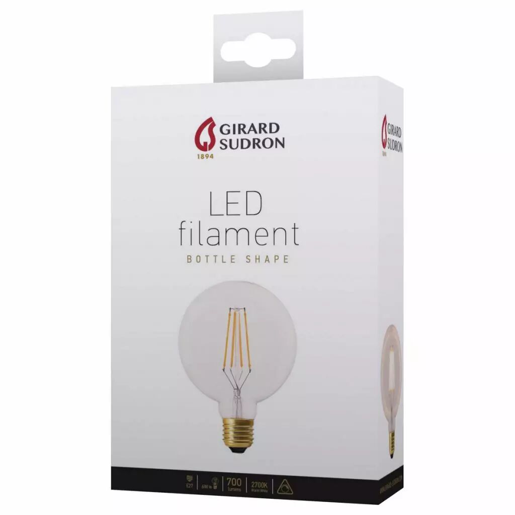 Ampoule plate G105 guirlande LED 6W E27 2700K 700lm cl. dim. Girard sudron 719100