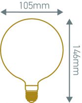Ampoule plate G105 guirlande LED 6W E27 2700K 600lm opaline dimmable