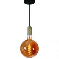 Kit - Ampoule géante + suspension béton filament LED 6W E27 2000K 300lm amb. dimmable
