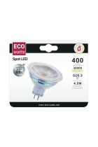 ECOWATTS - Spot LED 4.5W GU5.3 3000K 400lm claire 30°