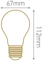 ECOWATTS - Standard A60 filament LED 8W E27 2700K 980lm claire