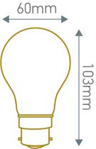 ECOWATTS - Standard A60 filament LED 6W B22 4000K 806lm claire