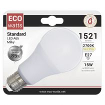 ECOWATTS - Standard A65 LED 270° 15W E27 2700K 1521lm opaline
