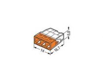 Borne Pour Boîte De Dérivation Compact - Pour Conducteurs Rigides - Max. 2,5 Mm² - 3 Conducteurs - Couvercle Orange (WG2273203)