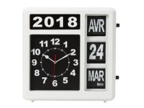Horloge Murale À Chiffres Sautants Avec Calendrier - 31 X 31 Cm - Français (WC107)
