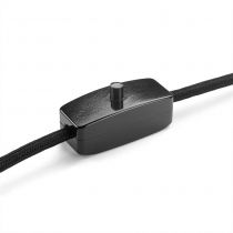 Interrupteur pour cable en Bakelite noire avec bouton poussoir noir (100465)