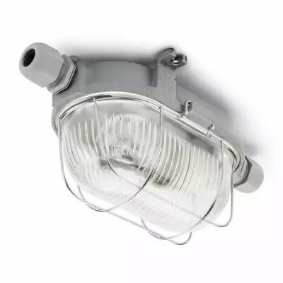Petite lampe de sous-sol ovale en fonte (100503)