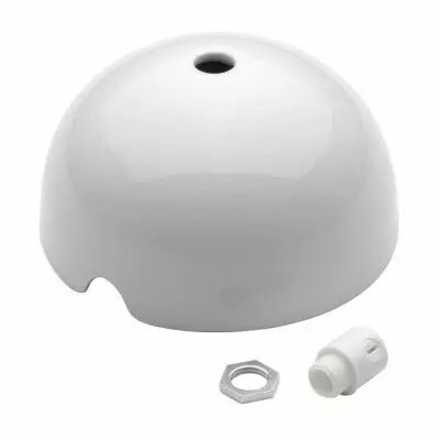 Rosace en porcelaine blanche avec entr�e de c�ble lat�rale (101194)