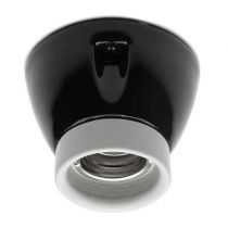 Plafonnier simple en porcelaine noire E27 MINIMAL avec anneau à clipser blanc (152655)