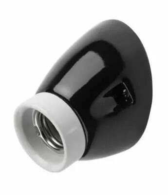 Applique simple en porcelaine noire E27 MINIMAL avec anneau � clipser blanc (152656)