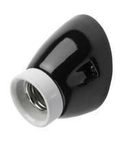 Applique simple en porcelaine noire E27 MINIMAL avec anneau à clipser blanc (152656)