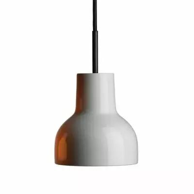 Suspension avec abat jour en porcelaine, PORCELIGHT P14 avec cordon noir (182252)