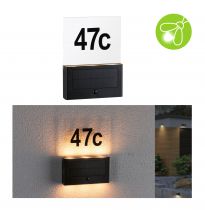 Numéro de maison extérieur solaire Neda IP44 PIR anthracite resp. insectes (94725)