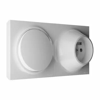 Va-et-vient 10AX + prise 2P+T blanche monobloc de la collection Neo de Fontini (28315052)