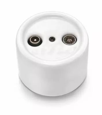 Prise R-TV/SAT final en porcelaine blanche sans passe-c�ble de la collection Garby de Fontini (30709175)