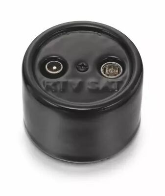 Prise R-TV/SAT final en porcelaine noire sans passe-c�ble de la collection Garby de Fontini (30709275)