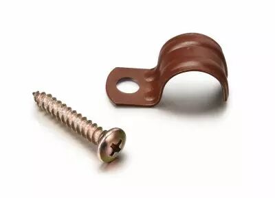 Agrafe en m�tallique fixation tube (25 un) marron �20mm de la collection Garby de Fontini (30720032)