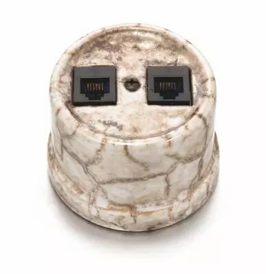 Prise RJ45 STP Cat 6A double en porcelaine Reggia de la collection Garby de Fontini (30761152)