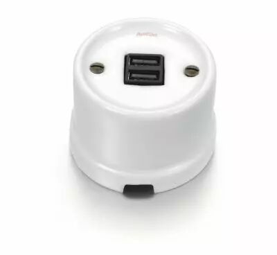 Chargeur USB A+A en porcelaine blanche de la collection Garby de Fontini (30765172)