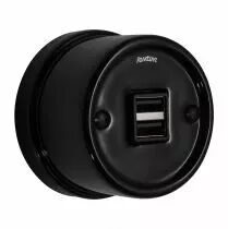 Chargeur USB A+A en porcelaine noire de la collection Garby de Fontini (30765272)