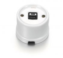 Chargeur USB A+C en porcelaine blanche de la collection Garby de Fontini (30766172)