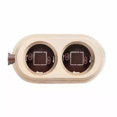 Socle 2 elements verticale avec 1 trou en h�tre naturel de la collection Garby de Fontini (30822812)