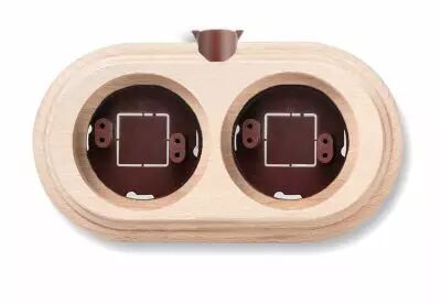 Socle 2 elements horizontale avec 1 trou en h�tre naturel de la collection Garby de Fontini (30832812)