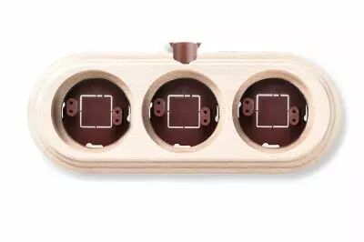 Socle 3 elements horizontale avec 1 trou en h�tre sans vernis de la collection Garby de Fontini (30833002)
