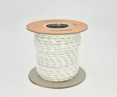 Rouleau 50 mts c�ble tress� en coton blanc 2x1,5mm2 de la collection Garby de Fontini (30976052)