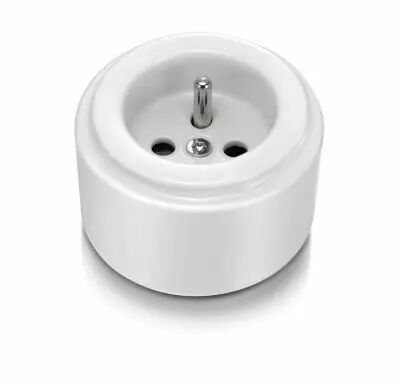Prise 2P+T porcelaine blanche de la collection Do de Fontini (33208172)