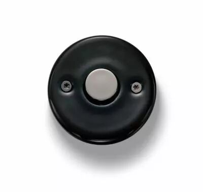 Bouton poussoir m�tal nickel noire porcelaine noire de la collection Do de Fontini (33310022)
