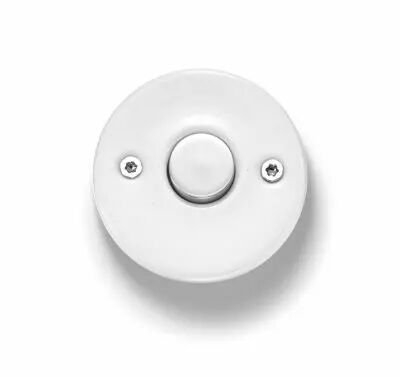 Bouton poussoir m�tal chrome porcelaine blanche de la collection Do de Fontini (33310112)