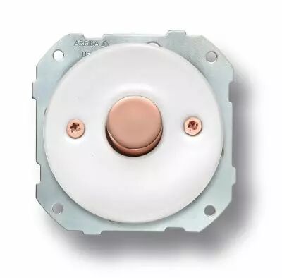 Variateur rotatif 60-400W (va-et-vient) m�tal cuivre brillant porcelaine blanche de la collection Do low de Fontini (34332132)