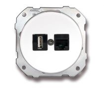 Prise USB + RJ45 UTP Cat 6 double porcelaine blanche de la collection Do low de Fontini (34719172)