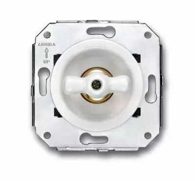 Double va-et-vient blanc avec manette en porcelaine blanche, collection Venezia de Fontini (35302172)
