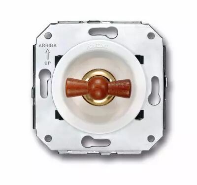 Bouton Poussoir blanc avec manette h�tre miel, collection Venezia de Fontini (35328162)