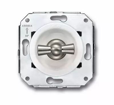 Commande pour volet roulant blanc avec manette nickel satin�, collection Venezia de Fontini (35342252)
