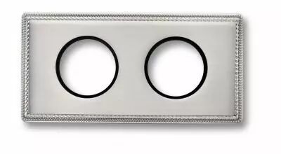 Plaque 2 postes laiton nickel satin� de la collection Venezia de Fontini (39802512)