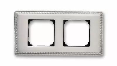 Plaque 2 postes laiton nickel satin� de la collection F37 de Fontini (39822512)