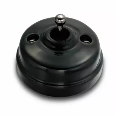 Permutateur manette nickel noir porcelaine noire sans passe-c�ble de la collection Dimbler de Fontini (60304312)