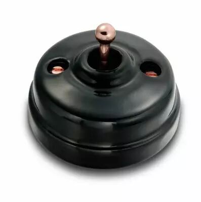 Permutateur manette cuivre brillante porcelaine noire sans passe-c�ble de la collection Dimbler de Fontini (60304322)