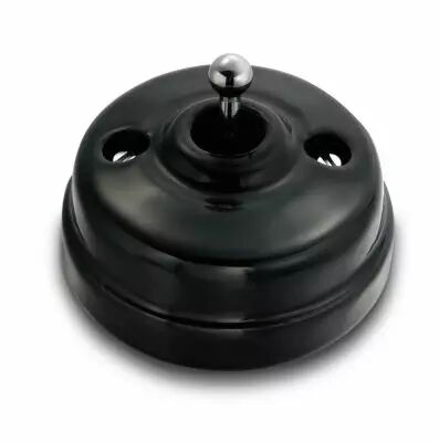Permutateur manette chrom� brillante porcelaine noire sans passe-c�ble de la collection Dimbler de Fontini (60304342)