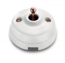 Permutateur manette cuivre brillante porcelaine blanche de la collection Dimbler de Fontini (60304422)