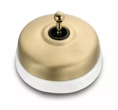 Permutateur dor�e satin manette dor�e brill. porcelaine blanche sans passe-c�ble de la collection Dimbler de Fontini (60304592)